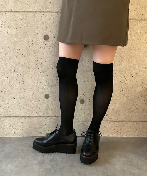 ALL BLACK（オールブラック）の「【本革/厚底/6cm】キャタピラーソールレースアップシューズ（ドレスシューズ・レディース・ブラック/シルバー・39/38/37/36/35）」の18枚目の写真