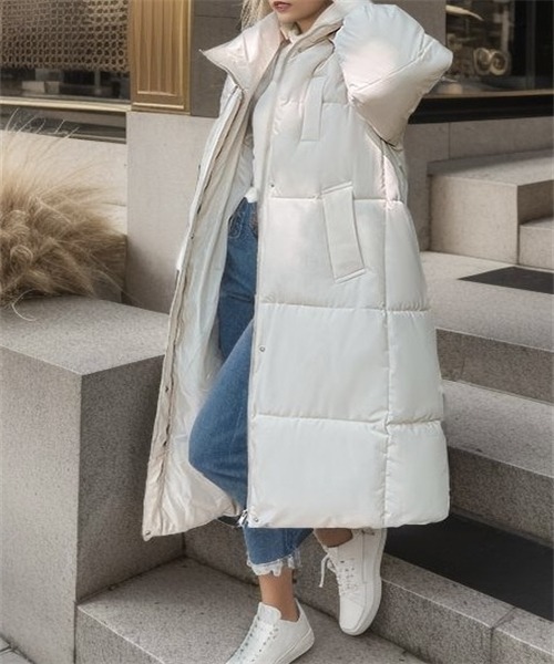 フード付きロングダウンコート（ダウンジャケット/コート）｜Dream