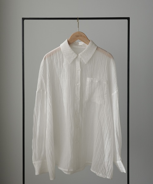 Louere（ルエレ）の「楊柳シアーシャツ（シャツ/ブラウス・レディース・ホワイト/ブラック/アイボリー・SMALL/MEDIUM/LARGE/X-LARGE）」の15枚目の写真