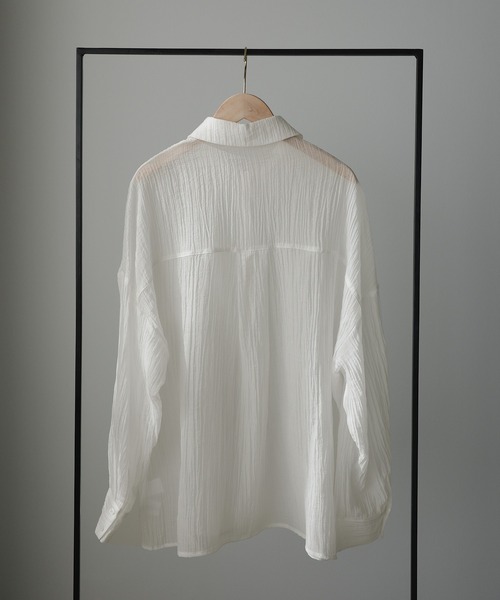 Louere（ルエレ）の「楊柳シアーシャツ（シャツ/ブラウス・レディース・ホワイト/ブラック/アイボリー・SMALL/MEDIUM/LARGE/X-LARGE）」の16枚目の写真