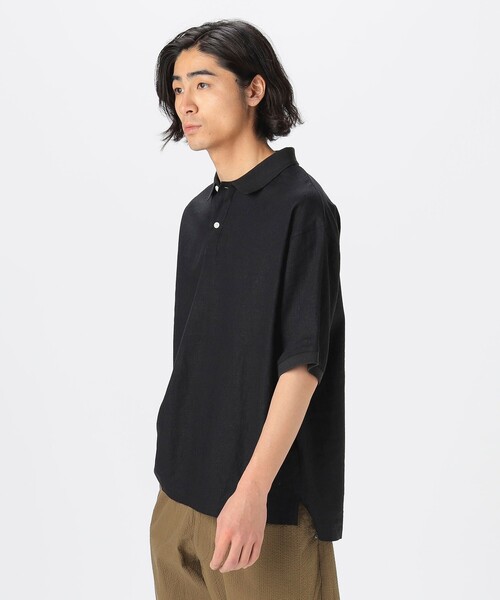 B:MING by BEAMS（ビーミングバイビームス）の「リネン ビッグ ポロシャツ（ポロシャツ・メンズ・ナチュラル/ブラック/オリーブ・S/M/L/XL）」の9枚目の写真