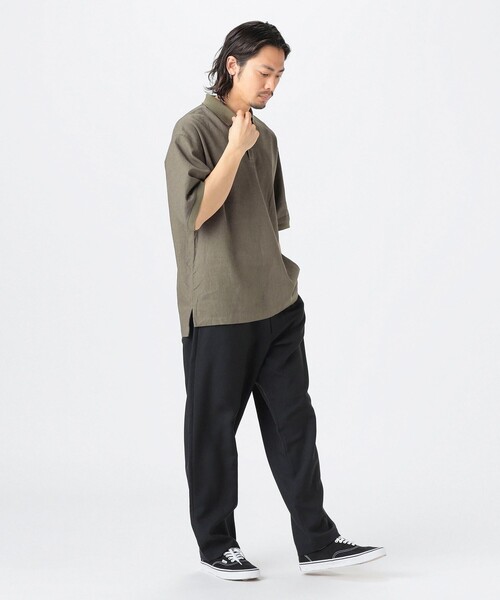 B:MING by BEAMS（ビーミングバイビームス）の「リネン ビッグ ポロシャツ（ポロシャツ・メンズ・ナチュラル/ブラック/オリーブ・S/M/L/XL）」の10枚目の写真