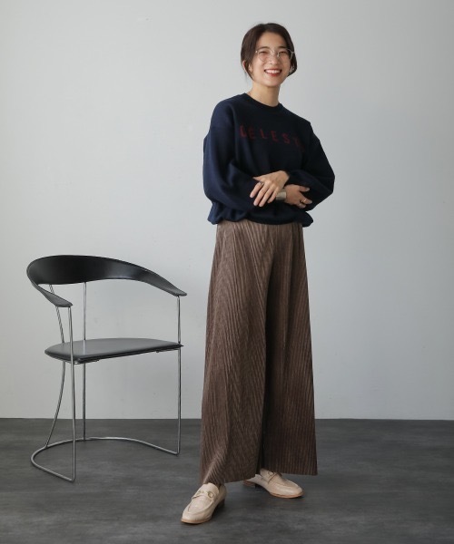 Bou Jeloud(ブージュルード)の「ベロアプリーツパンツ(その他パンツ・レディース・モカ/ホワイト系その他・38)」の2枚目の写真
