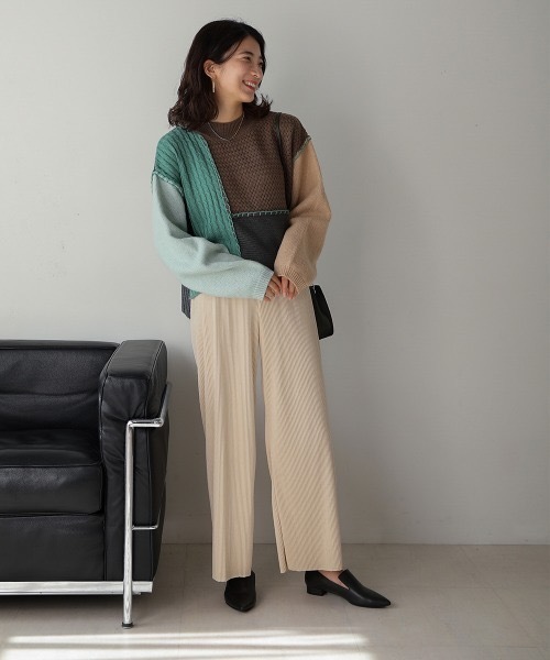 Bou Jeloud(ブージュルード)の「ベロアプリーツパンツ(その他パンツ・レディース・モカ/ホワイト系その他・38)」の14枚目の写真