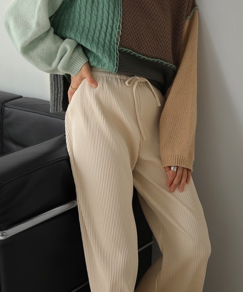 Bou Jeloud(ブージュルード)の「ベロアプリーツパンツ(その他パンツ・レディース・モカ/ホワイト系その他・38)」の13枚目の写真