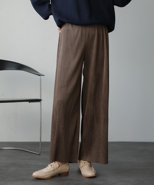 Bou Jeloud(ブージュルード)の「ベロアプリーツパンツ(その他パンツ・レディース・モカ/ホワイト系その他・38)」の10枚目の写真