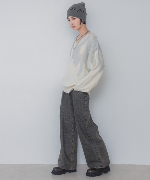 JEANASIS（ジーナシス）の「JSロゴニットワッチ/291123（ニットキャップ/ビーニー・レディース・ブラック/グレー・FREE）」の6枚目の写真