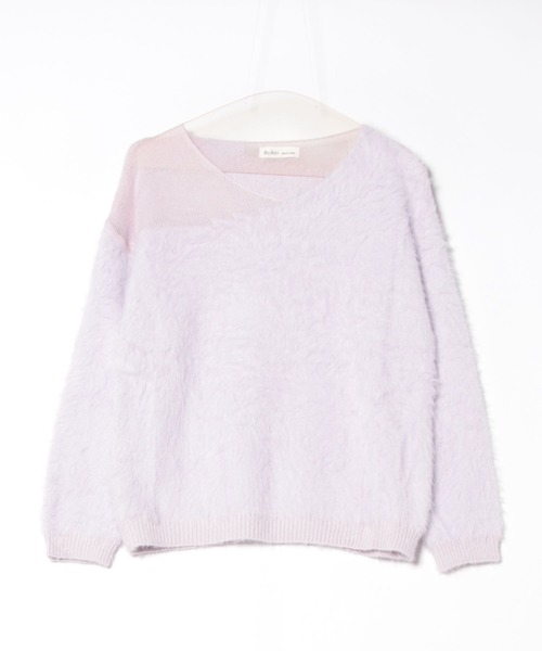 Lace Ladies(レースレディース)の「ソリッドカラー ミックス シャギー ニット プルオーバー(ニット/セーター・レディース・パープル/ピンク/アイボリー・FREE)」の8枚目の写真