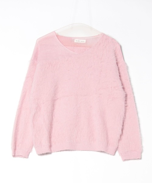 Lace Ladies(レースレディース)の「ソリッドカラー ミックス シャギー ニット プルオーバー(ニット/セーター・レディース・パープル/ピンク/アイボリー・FREE)」の9枚目の写真