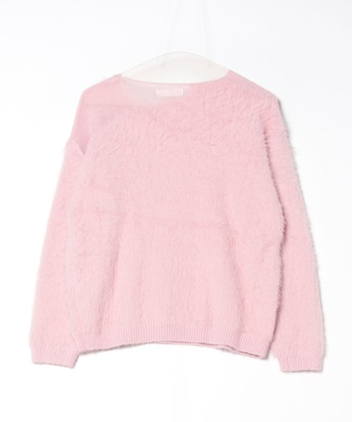 Lace Ladies(レースレディース)の「ソリッドカラー ミックス シャギー ニット プルオーバー(ニット/セーター・レディース・パープル/ピンク/アイボリー・FREE)」の10枚目の写真