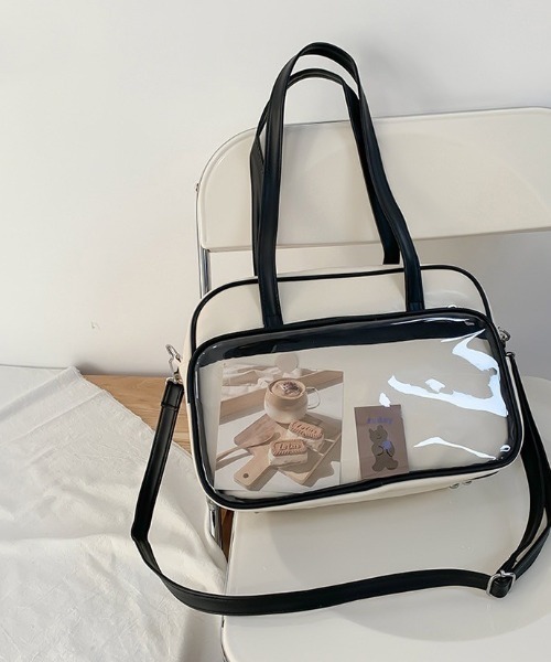 almo（アルモ）の「【LAMPOON】クリアボストンバッグ（ボストンバッグ・レディース・ブラック/ホワイト・FREE）」の3枚目の写真