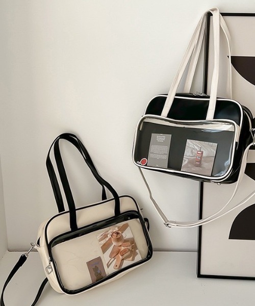 almo（アルモ）の「【LAMPOON】クリアボストンバッグ（ボストンバッグ・レディース・ブラック/ホワイト・FREE）」の10枚目の写真