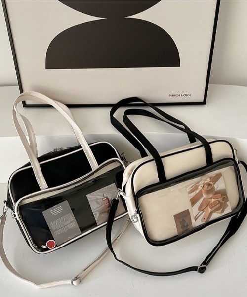 almo（アルモ）の「【LAMPOON】クリアボストンバッグ（ボストンバッグ・レディース・ブラック/ホワイト・FREE）」の11枚目の写真