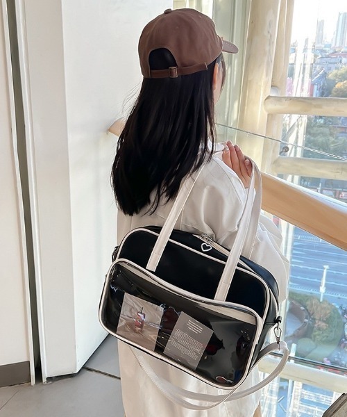 almo（アルモ）の「【LAMPOON】クリアボストンバッグ（ボストンバッグ・レディース・ブラック/ホワイト・FREE）」の13枚目の写真