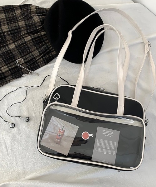 almo（アルモ）の「【LAMPOON】クリアボストンバッグ（ボストンバッグ・レディース・ブラック/ホワイト・FREE）」の14枚目の写真