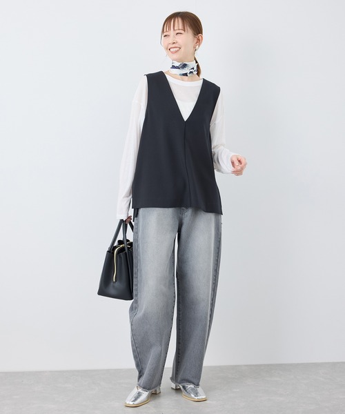 ROPE' PICNIC（ロペピクニック）の「【花粉ガード】クリアツイルジレベスト/セレモニー・通勤対応・セットアップ対応（ベスト・レディース・イエロー系その他3/ネイビー/チャコールグレー/ライトグレー・38）」の18枚目の写真