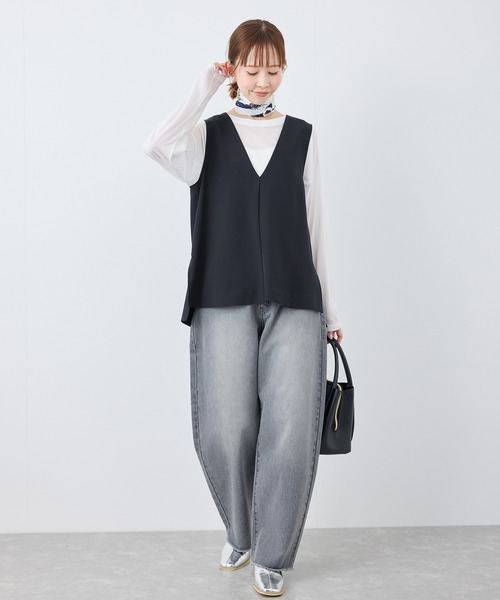 ROPE' PICNIC（ロペピクニック）の「【花粉ガード】クリアツイルジレベスト/セレモニー・通勤対応・セットアップ対応（ベスト・レディース・イエロー系その他3/ネイビー/チャコールグレー/ライトグレー・38）」の19枚目の写真