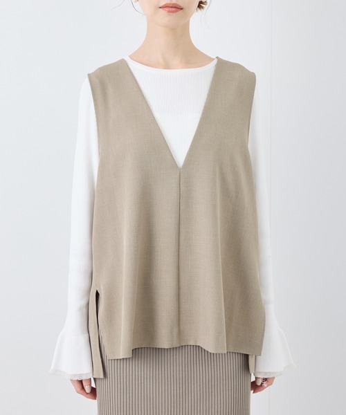 ROPE' PICNIC（ロペピクニック）の「【花粉ガード】クリアツイルジレベスト/セレモニー・通勤対応・セットアップ対応（ベスト・レディース・イエロー系その他3/ネイビー/チャコールグレー/ライトグレー・38）」の22枚目の写真