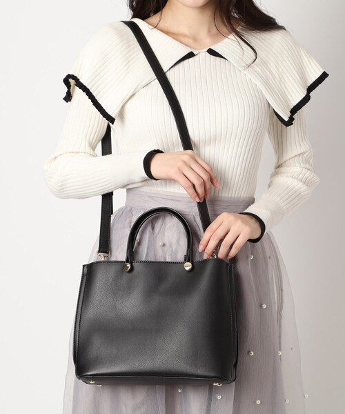 ESPERANZA（エスペランサ）の「2WAYハンドバッグ（ハンドバッグ・レディース・アイボリー/ブラック/グレイッシュベージュ/ダークブラウン・FREE）」の18枚目の写真