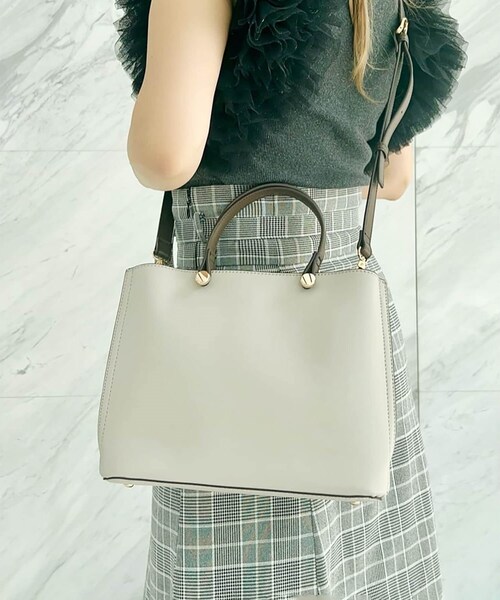 ESPERANZA（エスペランサ）の「2WAYハンドバッグ（ハンドバッグ・レディース・アイボリー/ブラック/グレイッシュベージュ/ダークブラウン・FREE）」の7枚目の写真