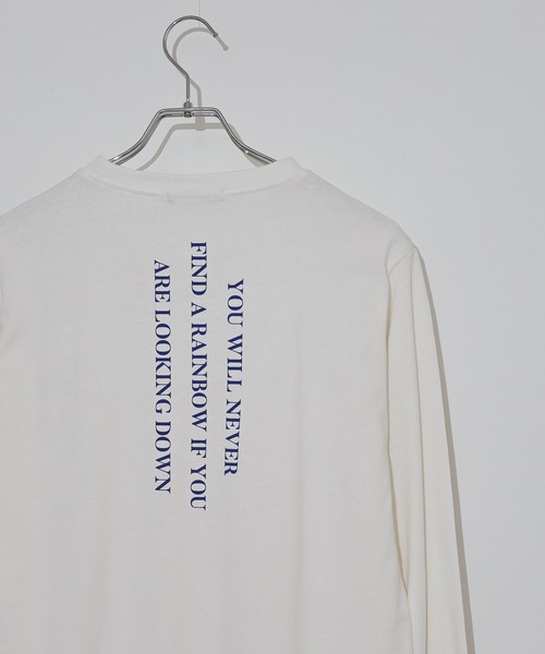 FUNALIVE(ファンアライブ)の「Printed long sleeve T-shirt / プリントロングTシャツ unisex(Tシャツ/カットソー・メンズ・杢グレー/ヘザーグレー/ホワイト系1/ホワイト系2/ホワイト系3/ホワイト系4/ホワイト系5/ブラック系1/ブラック系2/ブラック系3/ブラック系4/ブラック系5/ネイビー系1/ネイビー/オフホワイト/パープル/ブラック/ダークグリーン・M/L/XL)」の6枚目の写真