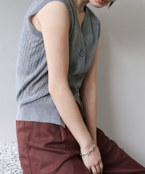 select MOCA Et（セレクトモカエト）の「【Et】Shiny Sheer Best（ベスト・レディース・ホワイト/グレー/ブラック・FREE）」の21枚目の写真