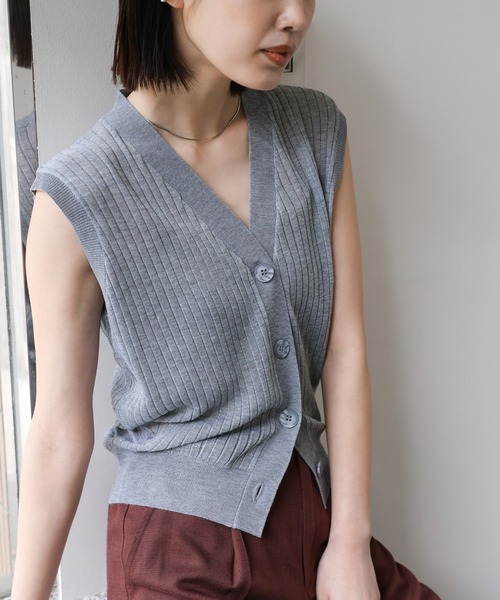 select MOCA Et（セレクトモカエト）の「【Et】Shiny Sheer Best（ベスト・レディース・ホワイト/グレー/ブラック・FREE）」の17枚目の写真