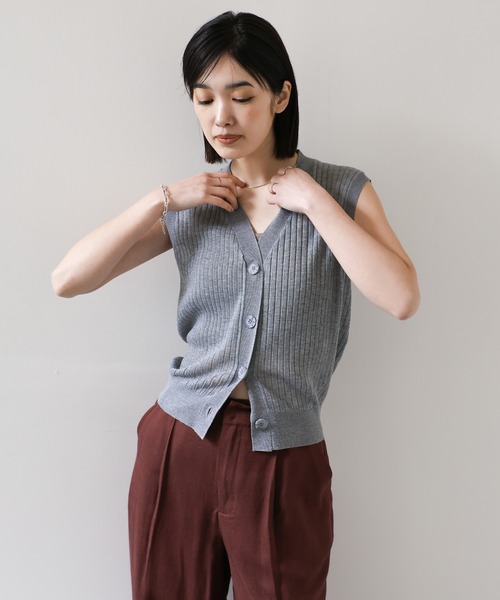 select MOCA Et（セレクトモカエト）の「【Et】Shiny Sheer Best（ベスト・レディース・ホワイト/グレー/ブラック・FREE）」の18枚目の写真