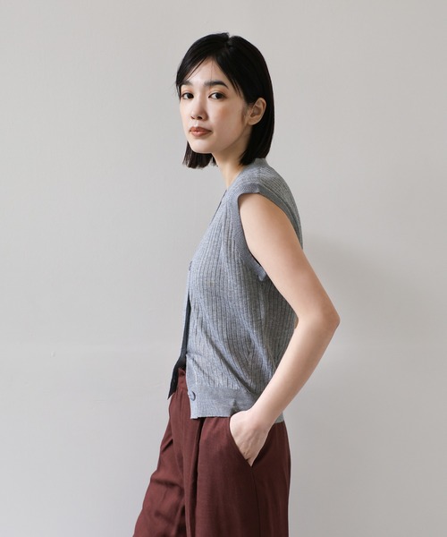 select MOCA Et（セレクトモカエト）の「【Et】Shiny Sheer Best（ベスト・レディース・ホワイト/グレー/ブラック・FREE）」の20枚目の写真