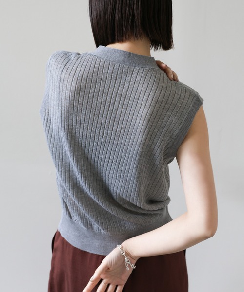 select MOCA Et（セレクトモカエト）の「【Et】Shiny Sheer Best（ベスト・レディース・ホワイト/グレー/ブラック・FREE）」の22枚目の写真