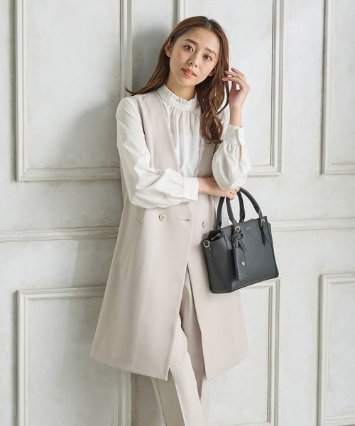 Honeys(ハニーズ)の「【ストレッチ・ウォッシャブル・イージーケア】セレモニー対応ロングジレ(ベスト・レディース・グレイッシュベージュ/ブラック/ネイビー・L/LL/M/S)」の18枚目の写真