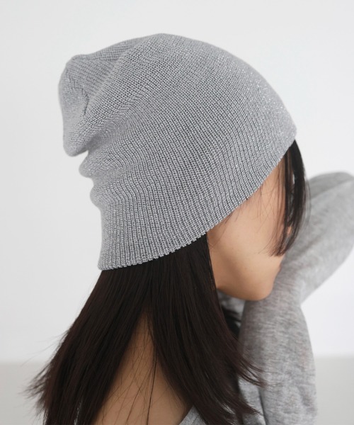 hellam（へラム）の「ラメニットビーニー（ニットキャップ/ビーニー・レディース・ブラック/グレー・FREE）」の14枚目の写真