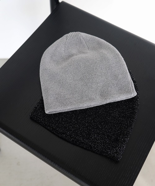 hellam（へラム）の「ラメニットビーニー（ニットキャップ/ビーニー・レディース・ブラック/グレー・FREE）」の3枚目の写真