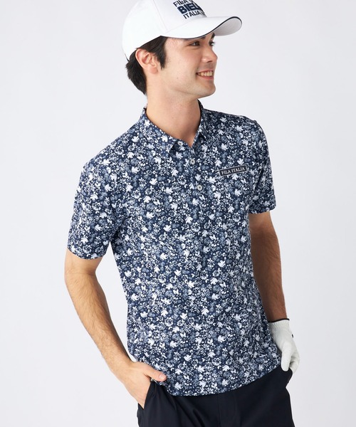 ワッフルメッシュ 小花柄 半袖シャツ（ポロシャツ）｜FILA GOLF