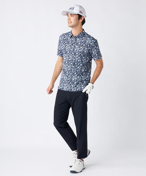 FILA GOLF(フィラゴルフ )の「ワッフルメッシュ 小花柄 半袖シャツ(ポロシャツ・メンズ・カーキ/ネイビー/ブラック・MEDIUM/LARGE/X-LARGE)」の5枚目の写真