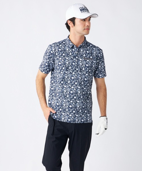 ワッフルメッシュ 小花柄 半袖シャツ（ポロシャツ）｜FILA GOLF