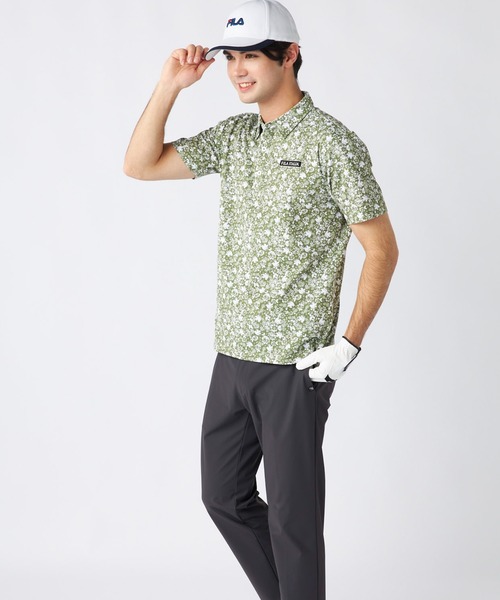 FILA GOLF メッシュカモフラジャガード半袖シャツ kg5 FILA GOLF メッシュカモフラジャガード半袖シャツ kg5 FILA GOLF