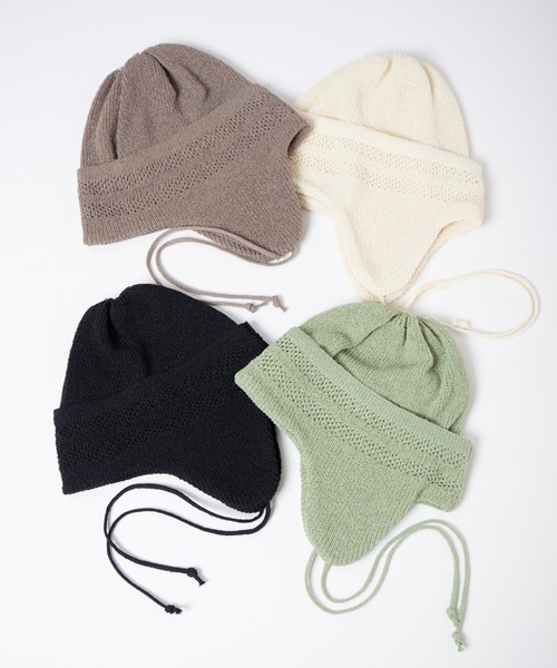 Ear-Muff Summer Knit Cap / 耳たぶ付きサマーニットキャップ（ニット