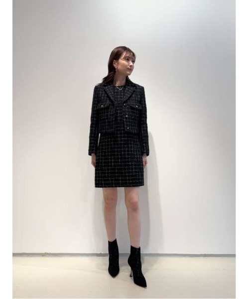 ESTNATION(エストネーション)の「ESTNATION / ミックスツイードワンピース(ワンピース・レディース・ブラック・36/38)」の10枚目の写真