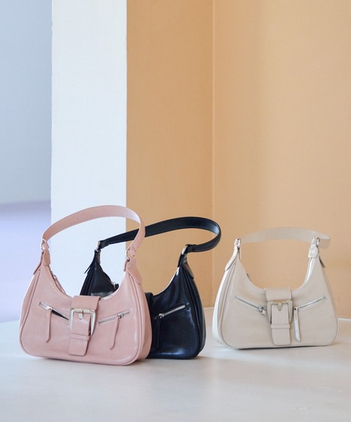 TITTY&CO.（ティティーアンドコー）の「シンプルモダンショルダーバッグ（ショルダーバッグ・レディース・アイボリー/ブラック/ピンク・FREE）」の3枚目の写真