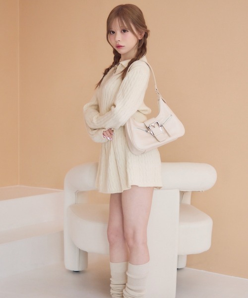 TITTY&CO.（ティティーアンドコー）の「シンプルモダンショルダーバッグ（ショルダーバッグ・レディース・アイボリー/ブラック/ピンク・FREE）」の21枚目の写真