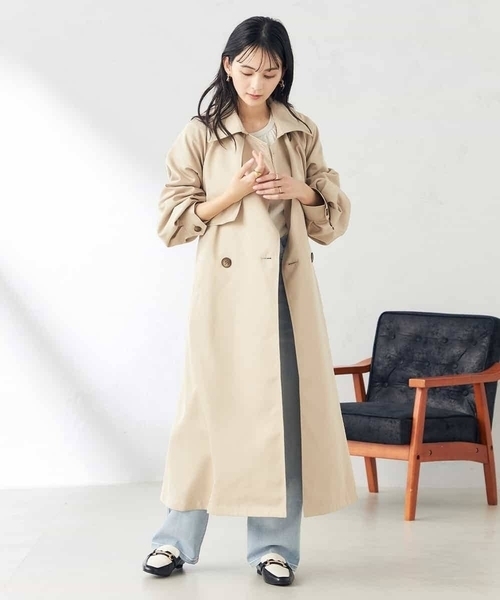 a.v.v(アーヴェヴェ)の「ゆるトレンチコート(トレンチコート・レディース・ベージュ・38/36)」の4枚目の写真