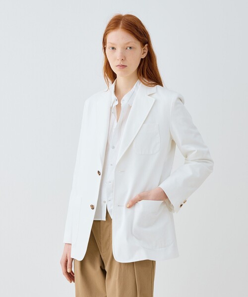 【新品】galerievieギャルリーヴィージャケットTOMORROWLAND ノンマーセライズドコットン テーラードジャケット（テーラード