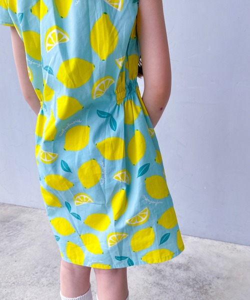 さくらんぼ・レモン・いちご総柄ブロードワンピース（ワンピース