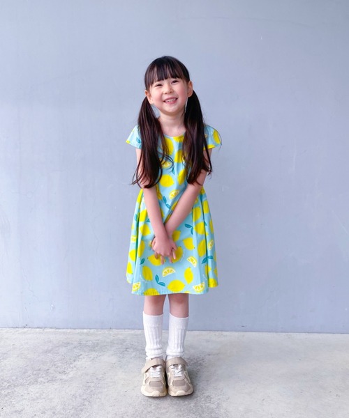 ボンポワン　子供用長袖ネイビーワンピース　8a 美品。さくらんぼ柄 cotocotto】さくらんぼ柄ミルキースーツ | ベビー ワンピース