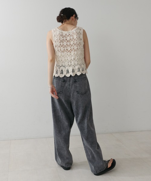 Bou Jeloud(ブージュルード)の「アシメラップデニムパンツ(デニムパンツ・レディース・ブラック/ブルー・38)」の11枚目の写真