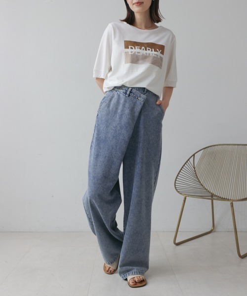 Bou Jeloud(ブージュルード)の「アシメラップデニムパンツ(デニムパンツ・レディース・ブラック/ブルー・38)」の21枚目の写真