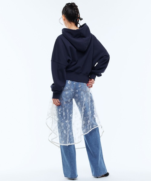 Narcissus（ナルシス）の「クロップドロゴパーカー（パーカー・レディース・ネイビー/ブラウン・FREE）」の6枚目の写真