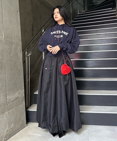 Narcissus（ナルシス）の「クロップドロゴパーカー（パーカー・レディース・ネイビー/ブラウン・FREE）」の21枚目の写真