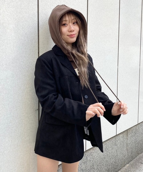 Narcissus（ナルシス）の「クロップドロゴパーカー（パーカー・レディース・ネイビー/ブラウン・FREE）」の18枚目の写真